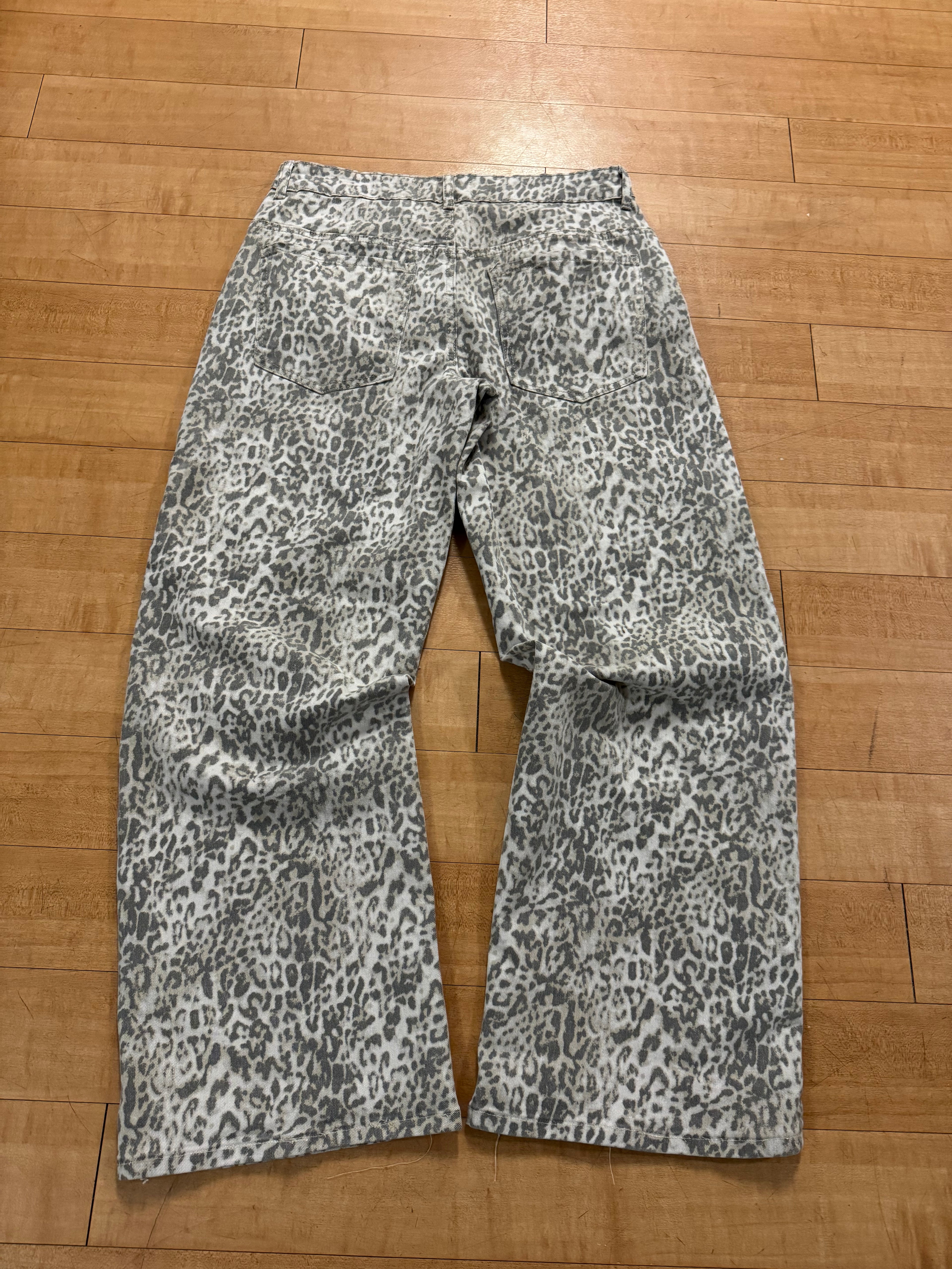 Cheetah Print Vintage Patchwork Denim